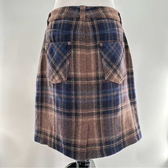 Eddie Bauer skirt size 8 multicolored 78% wool plaid Academia pencil equestrian - Picture 4 of 14